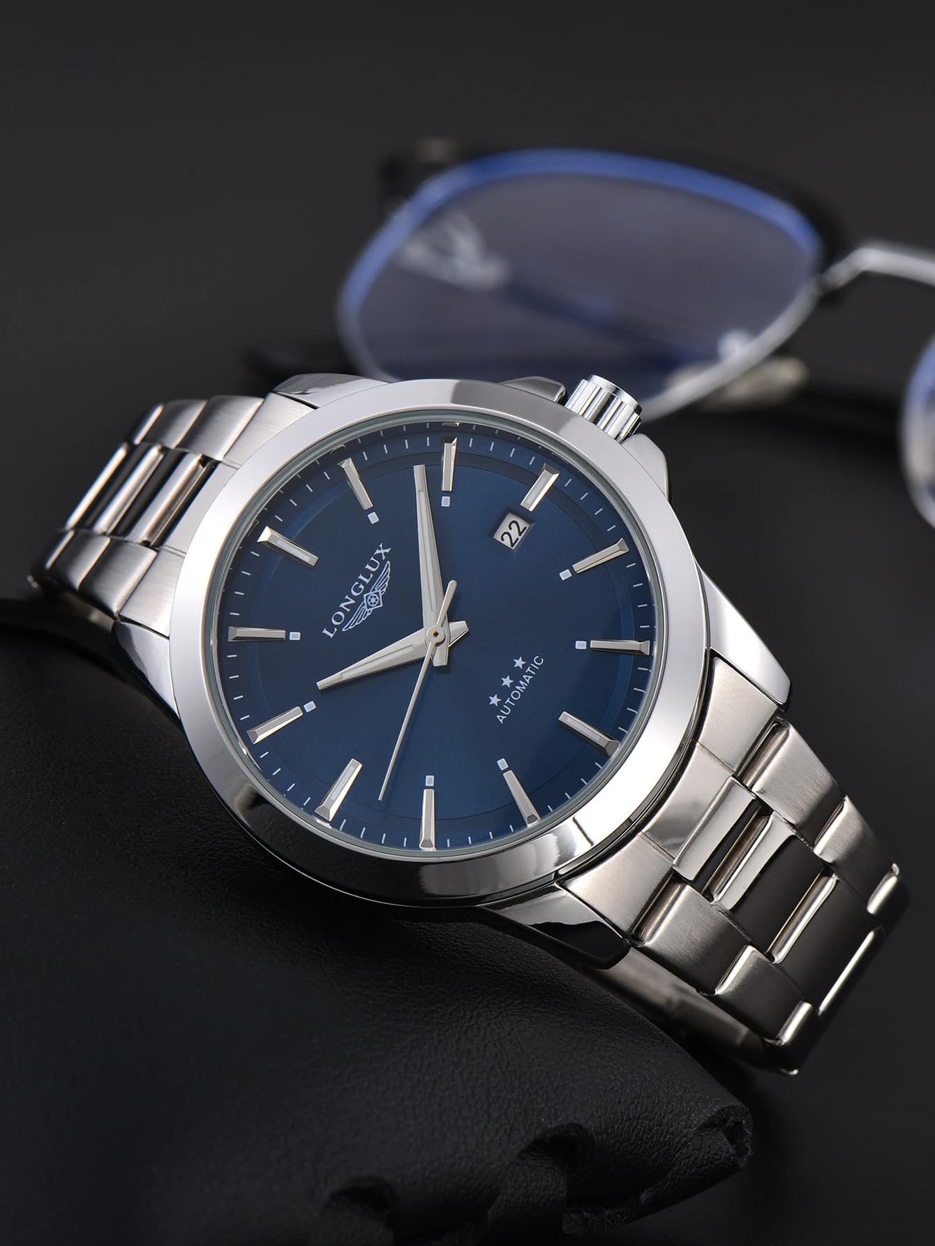 Montre automatique pour hommes, date d'affaires, mécanique, étanche, en acier inoxydable, lumineuse,