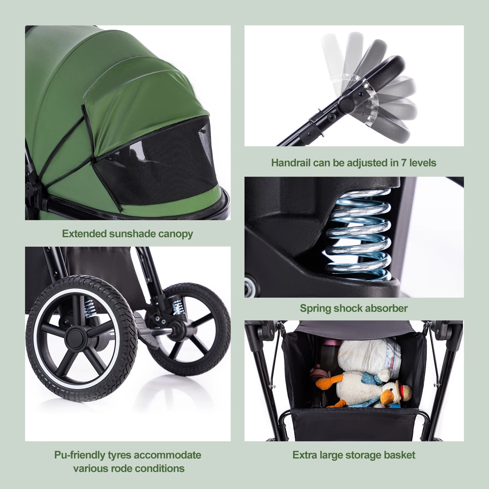 Poussette bébé luxueuse 3 en 1, portable, pliable, légère, pour nouveau-nés, convertible pour les vo
