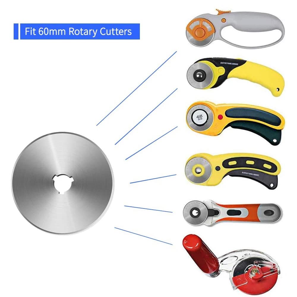 Lames de coupe rotatives SKS-5 60MM, 5 pièces, lames de coupe de rechange Premium avec netteté pour 