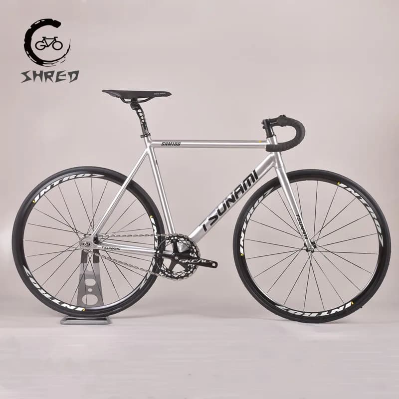 TSUNAMI-Vélo de Course SNM100 Fixie Partners, Vitesse Unique, Cadre en Aluminium 700C, Pièces de Cyc
