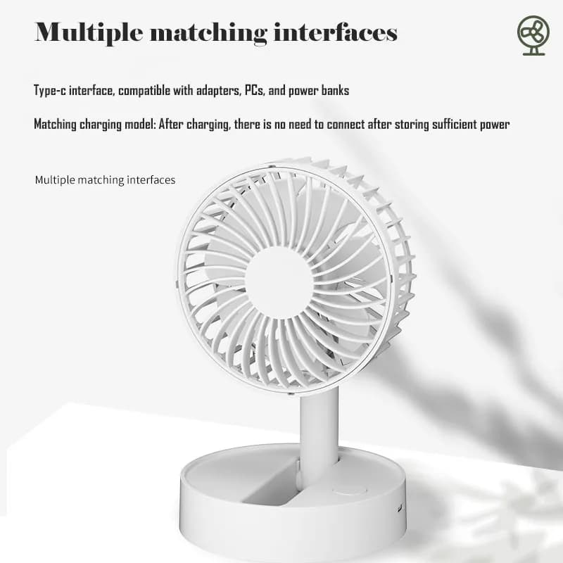 Mini ventilateur de table pliable aste portable, ventilateur de bureau USB à piles