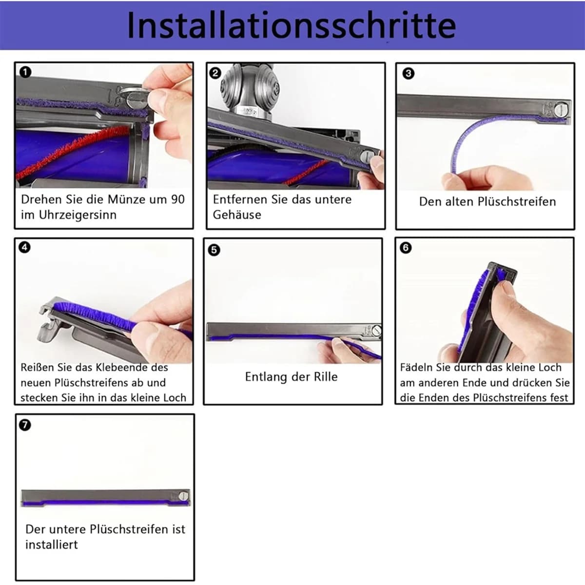 Accessoires en Peluche Douce pour Aspirateur Dyson, Rouleau Souple, Pièces de Rechange, V6 V7 V8 V10