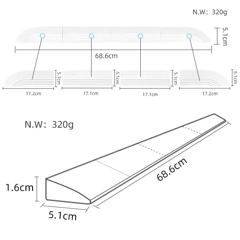 Kit de rampe de porte de seuil antidérapant pour aspirateur Robot intelligent, rampe TPE légère pour