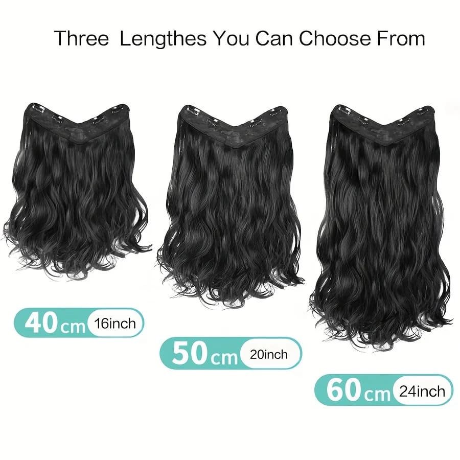 Extensions capillaires synthétiques longues ondulées en forme de U, Extensions capillaires à Clip de