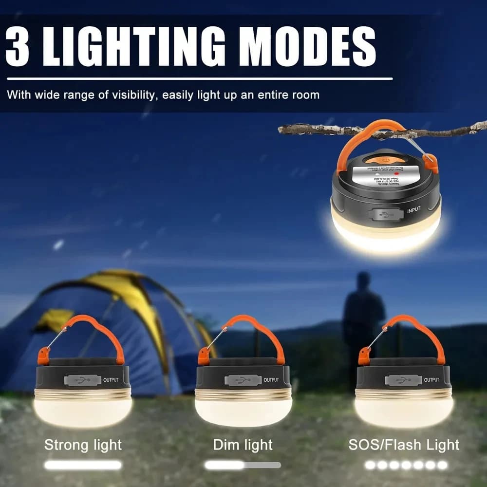 10W LED Portable Camping lumière intégrée 1800mAh batterie USB Rechargeable tente lanterne en plein 