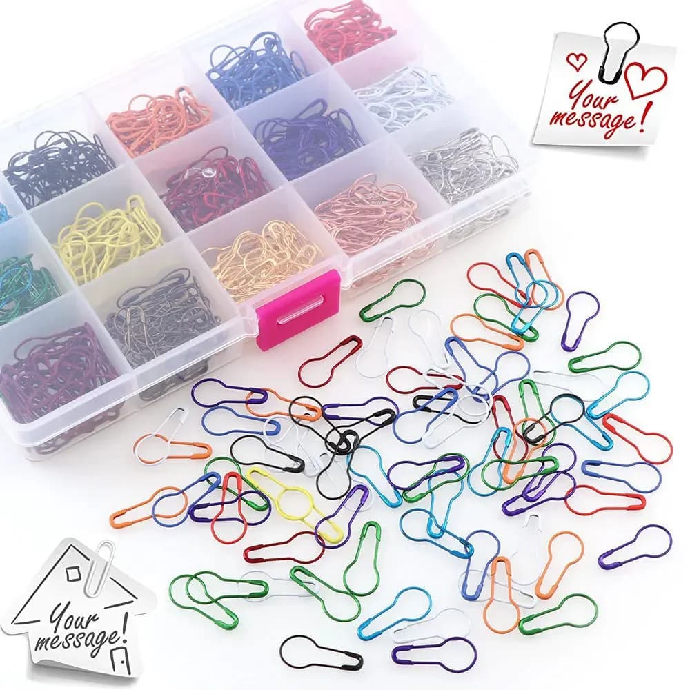 Épingles d'ampoule de sécurité colorées, 100 pièces, points de Crochet, Clips métalliques, marqueur,