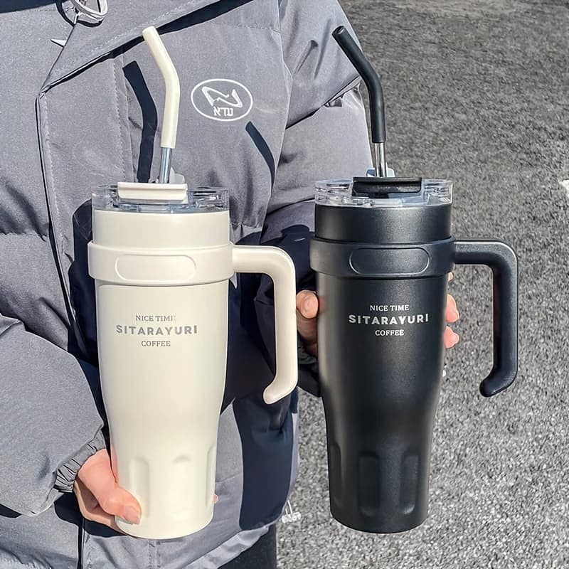 Tasse d'eau de grande capacité, tasse d'isolation de voiture de 38.55oz, tasse de paille de bureau S
