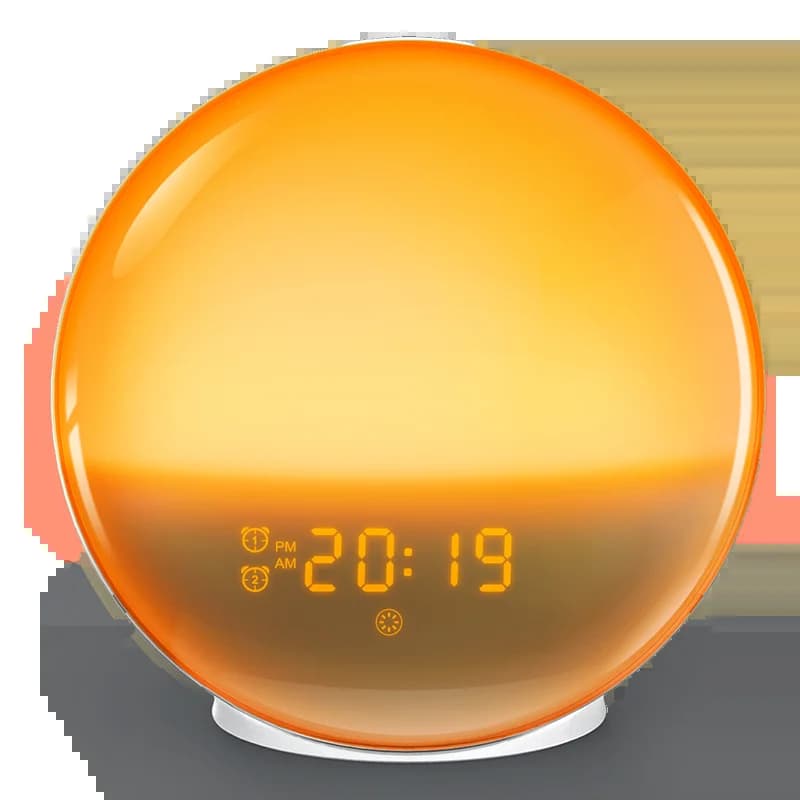 Réveil lever du soleil, réveil lumineux, Simulation du lever du soleil/coucher du soleil, horloge nu