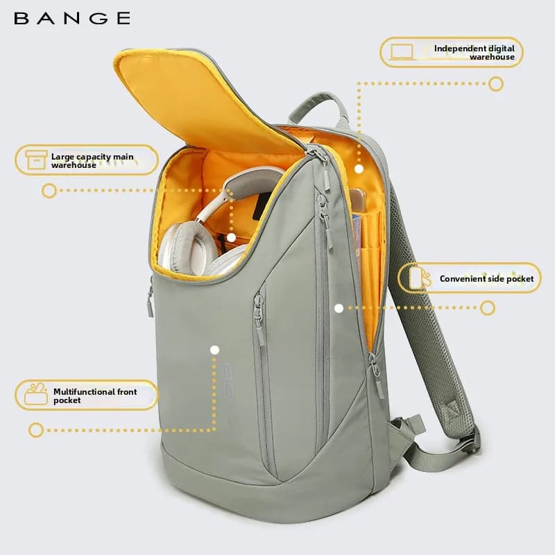 BANGE vente chaude nouveauté doux léger imperméable hommes sac à dos décontracté pour ordinateur por