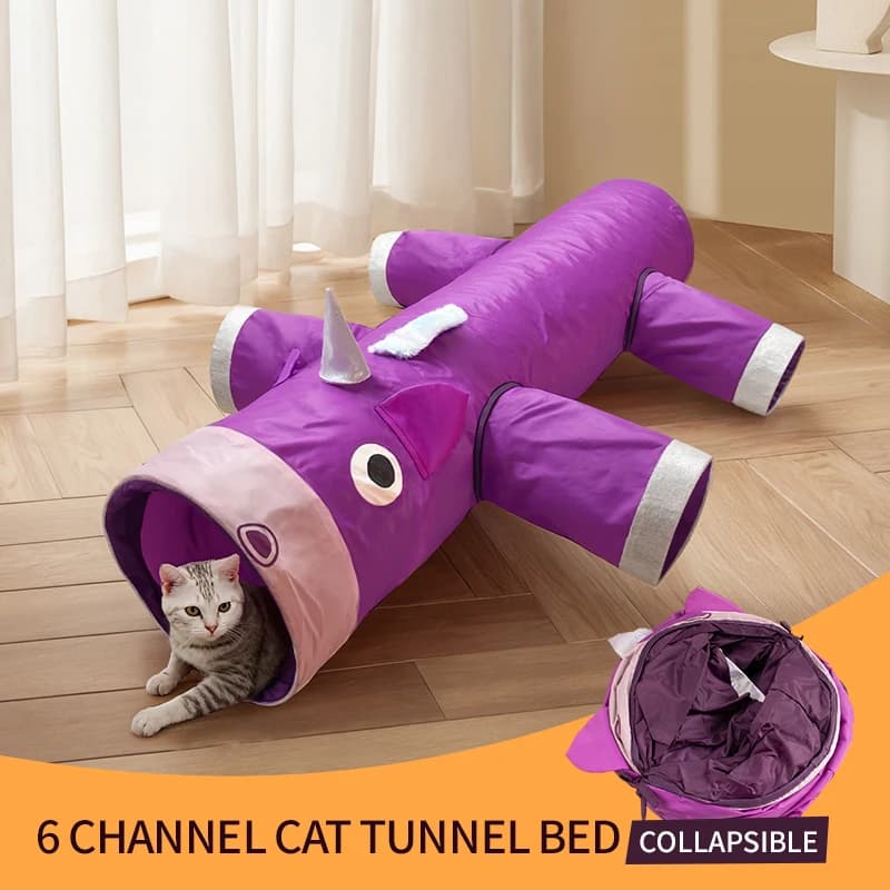 Cadeaux de Noël Jouet tunnel pour chat, grands jouets pliables pour chat et chien, conception de 6 e
