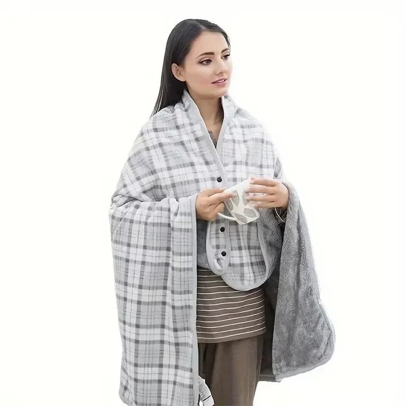 Couverture châle en flanelle, 1 pièce, portable, paresseux, décontracté, chaud, pour le bureau, pour