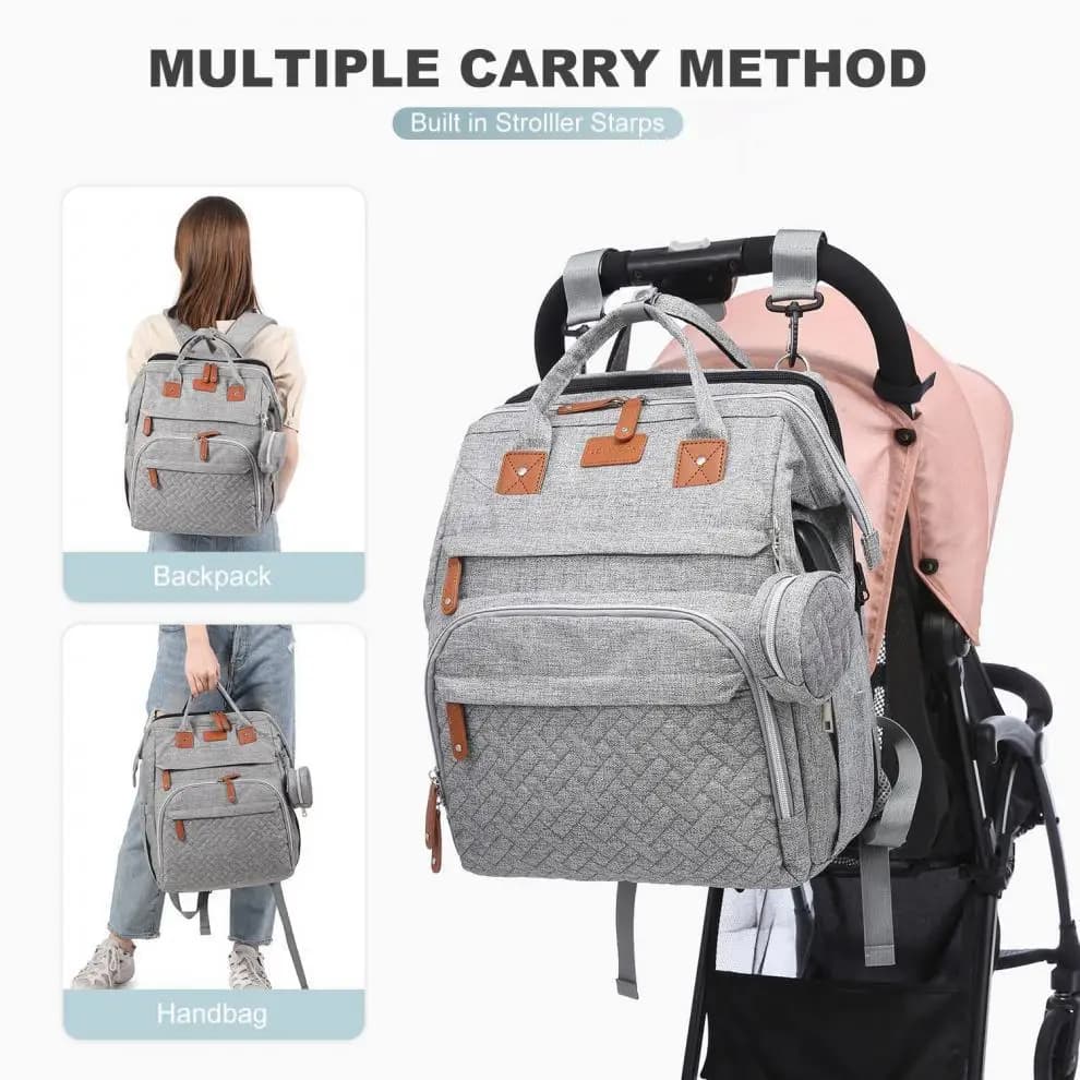 Sac à dos multifonctionnel pour couches de lit, sac à langer pour bébé fille et garçon, grande capac
