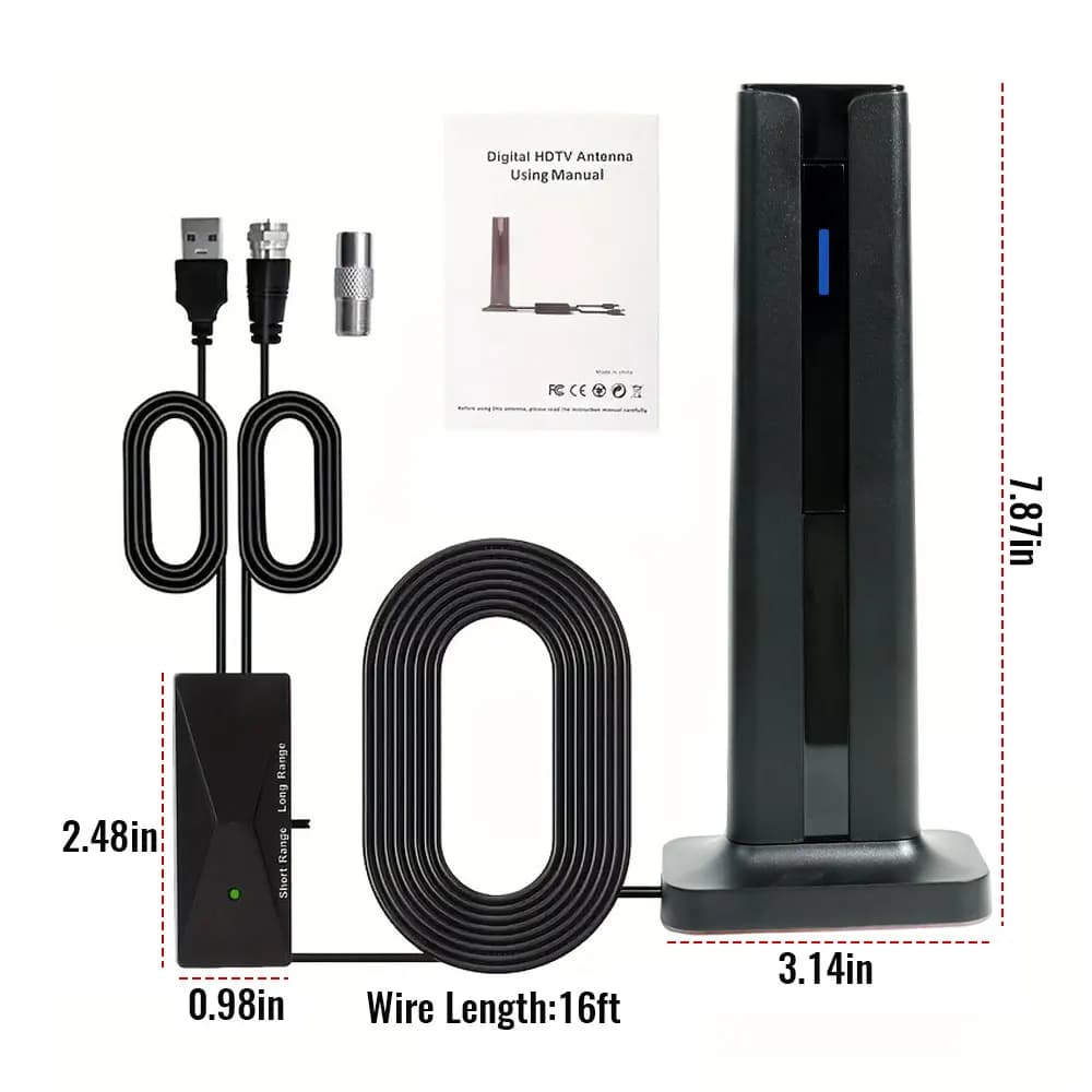 Antenne TV intérieure pour tous les téléviseurs intelligents pour longue portée et numérique HD avec