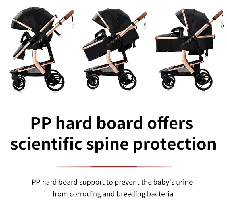 Poussette bébé 3 en 1, landau léger et pliable, poussette haute avec siège réversible, poussette com