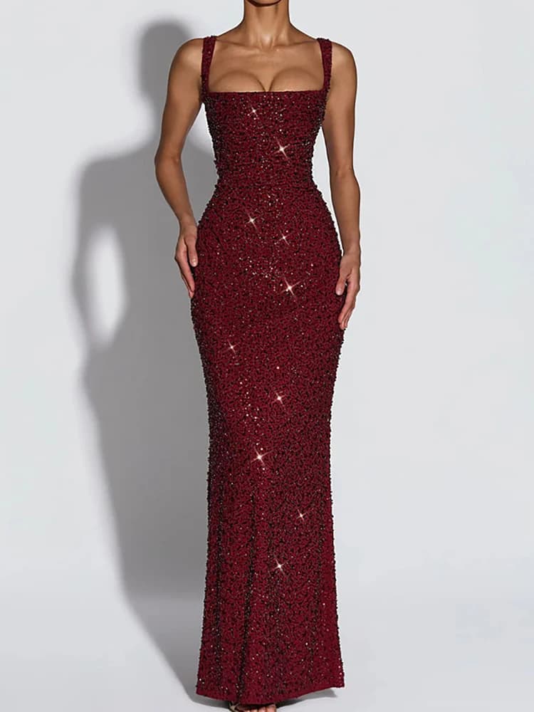 Nouvelle Robe Longue de Soirée Élégante pour Femme, Sans Manches, Coupe Ajustée, Sexy, Dos Nu, Print