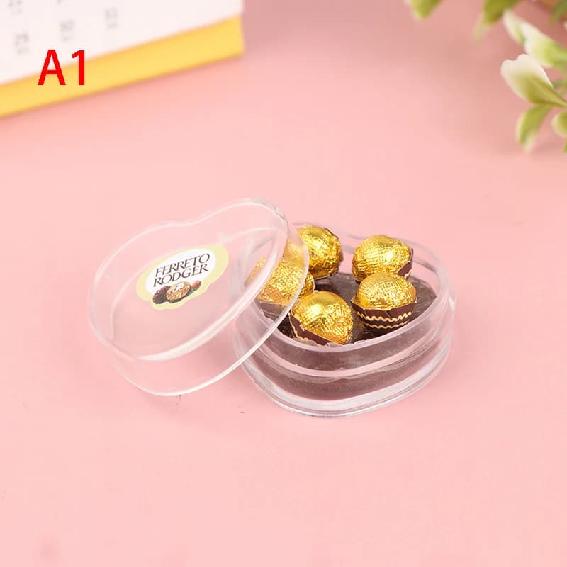 Coffret cadeau en chocolat miniature pour maison de poupée 1:12, modèle alimentaire, jouet, accessoi
