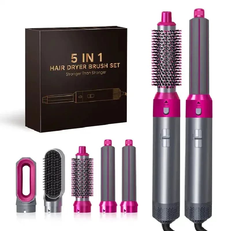 Sèche-cheveux électrique 5 en 1, peigne à cheveux, Ion négatif, brosse à bigoudi droite, sèche-cheve