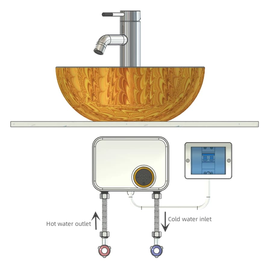 5500W chauffe-eau électrique petit sous évier chauffe-eau instantané sans réservoir 220v cuisine sal