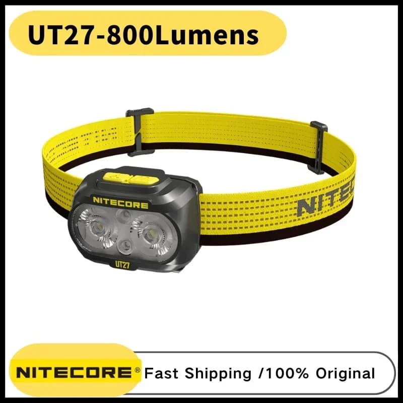 NITECORE UT27 lampe frontale Fusion Elite à double faisceau 800 lumens + projecteur à batterie recha