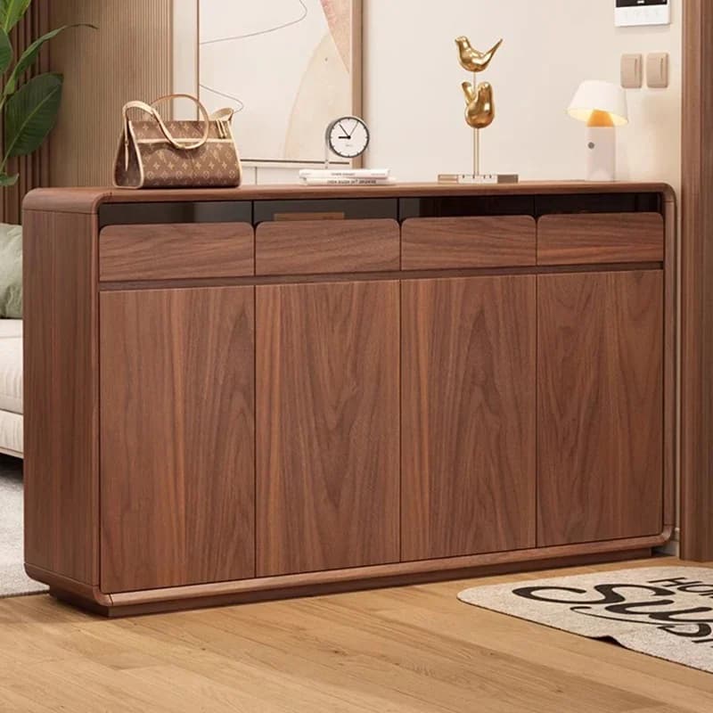 Meuble à chaussures en bois gain de place avec miroir, étagère design pour couloir, entrée, cuisine 
