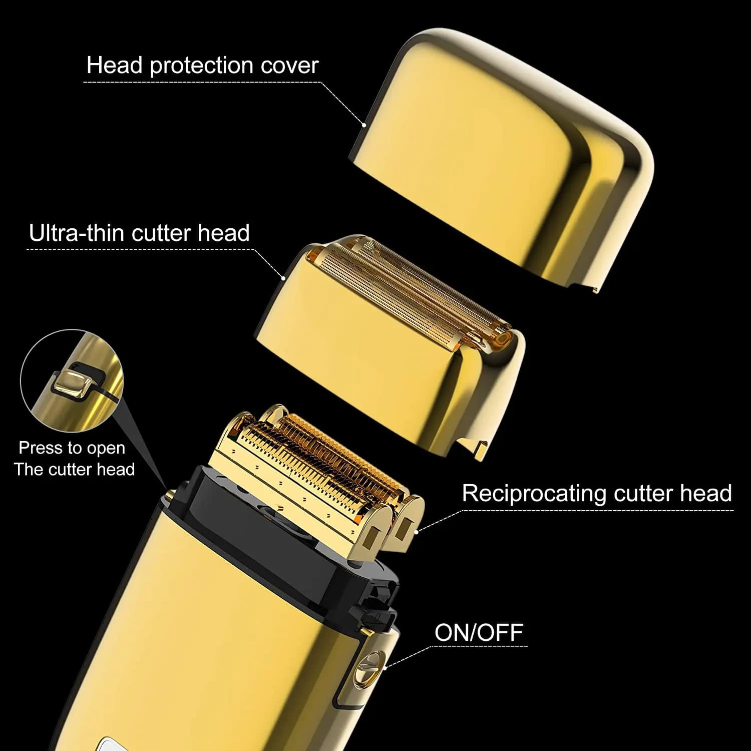 Kemei Tx1 boîtier métallique Rechargeable Pro rasoir électrique pour hommes cheveux barbe rasoir éle