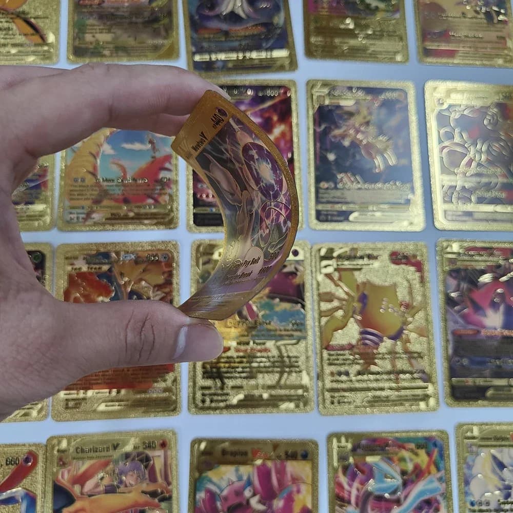 55 cartes Pokémon Vmax GX en feuille d'or, boîte flash, jeu interactif de fête, anglais, espagnol, j