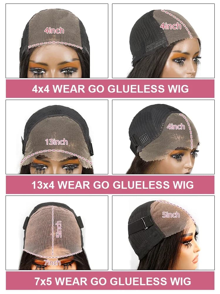 Perruque Lace Closure Wig sans colle naturelle, cheveux humains, pre-plucked, closure 7x5, 13x4, nai