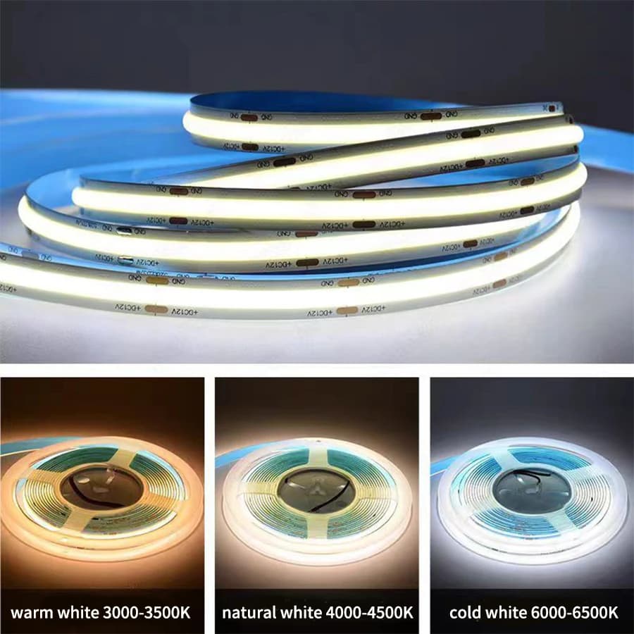 Bande lumineuse LED COB 12V 24V 10M 5M 3M 2M 1M 320LED s/M, bande LED Flexible haute densité 3000K 4