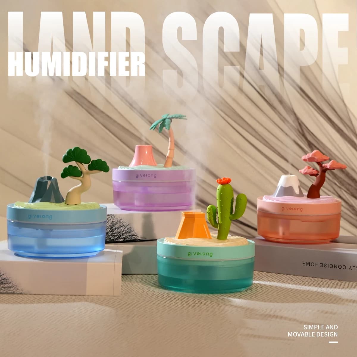 Humidificateur d'air de paysage, petit Spray d'hydratation, silencieux, pour chambre à coucher, bure