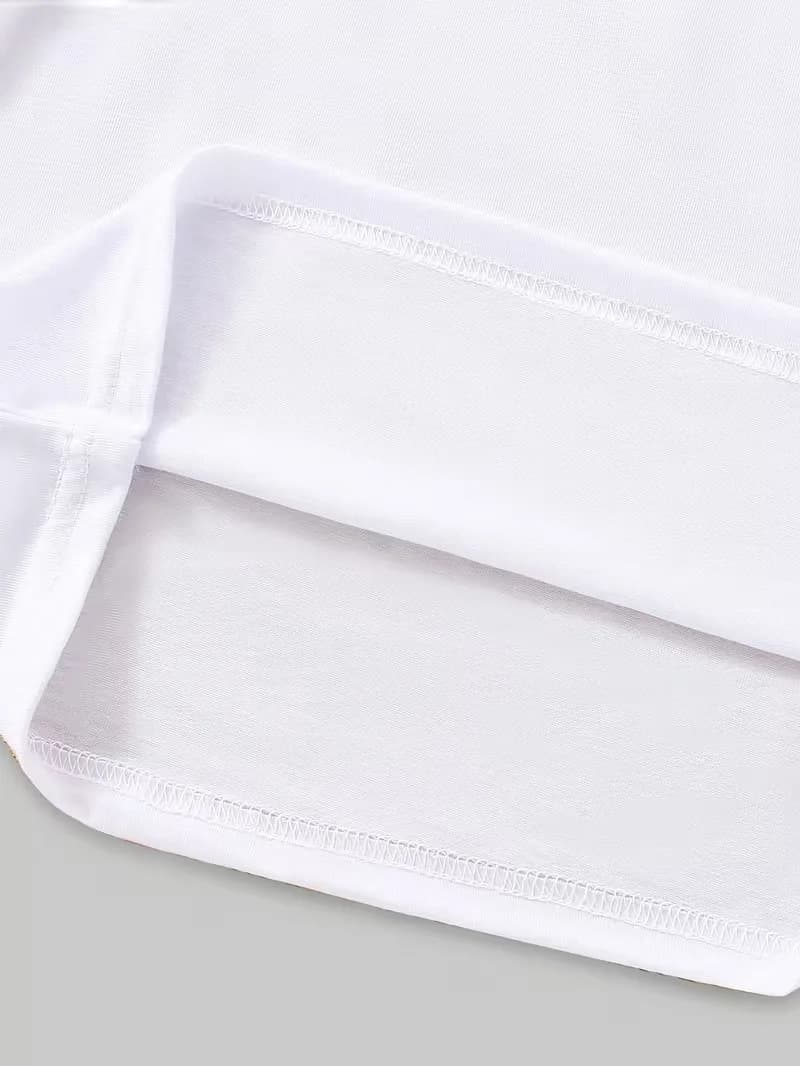 Tenue blanche et violette tendance pour filles de 4 à 12 ans : T-shirt à manches courtes et pantalon