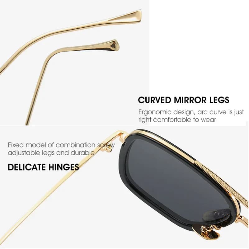 Lunettes de soleil mode cadre carré Tony Stark Style femmes lunettes de soleil hommes carré marque D