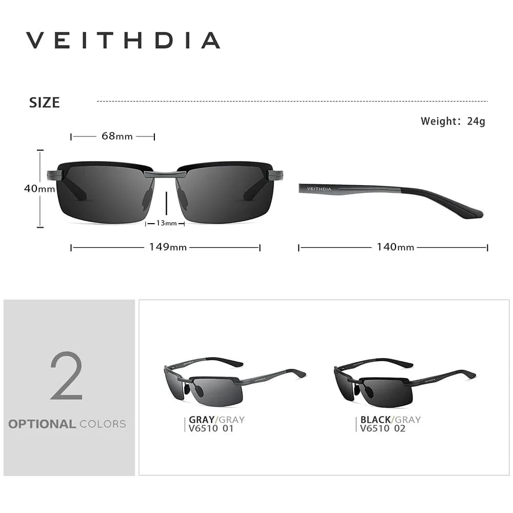 VEITHDIA-Lunettes de soleil de sport en aluminium pour homme et femme, verres polarisés, vintage, po