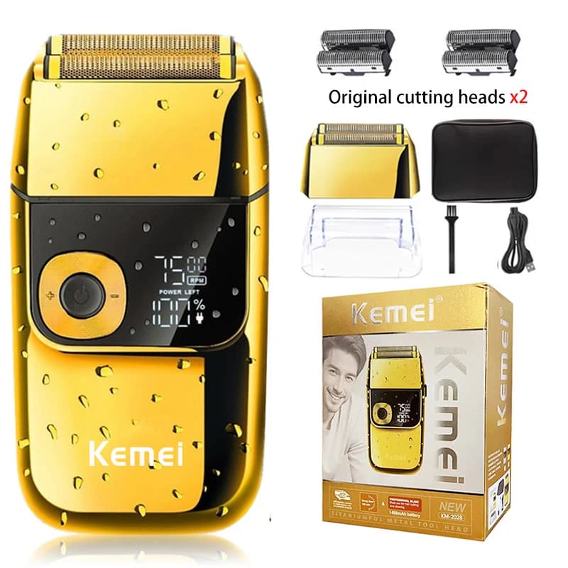 Kemei 2 en 1 rasoir électrique hommes rasoir électrique Rechargeable barbe rasoir flottant tondeuse 