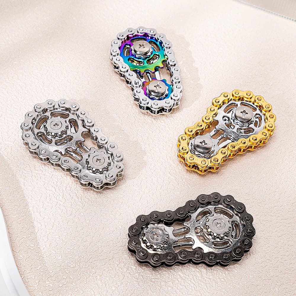 Pignons volant d'inertie gyroscope Fidget Spinner anti-stress anxiété chaînes de vélo en métal EDC S