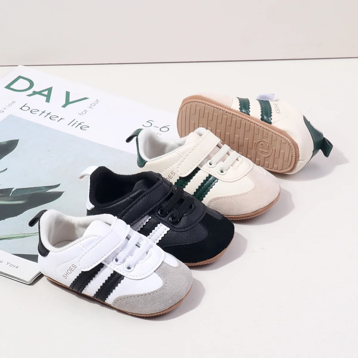 Chaussures unisexes pour bébés de 0 à 18 mois, en cuir PU de haute qualité, pour première marche, in