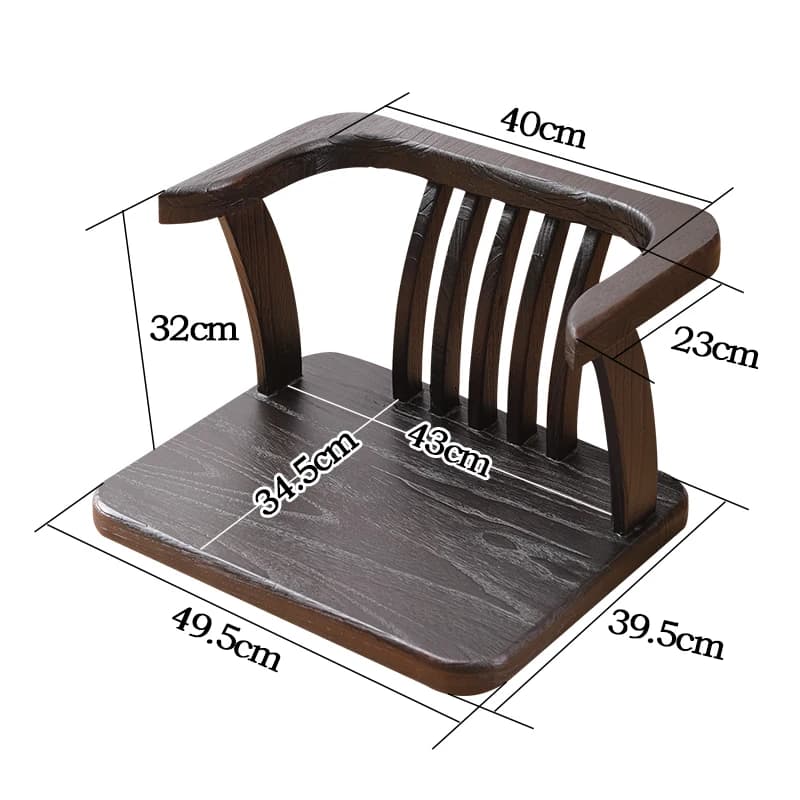 Chaise Tatami en bois massif fabriquée à la main avec dossier, siège de salon de balcon bas de Style