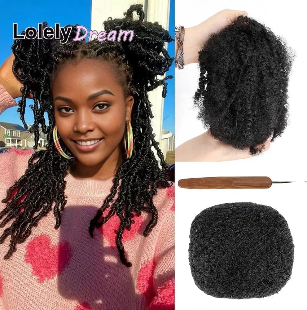 Cheveux humains Afro crépus en vrac de qualité supérieure 4C, 10 à 20 pouces, noir naturel, 100% che