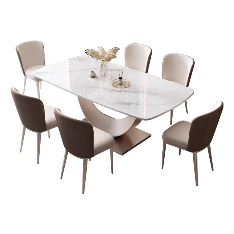 Chaises rectangulaires modernes en marbre pour salle à manger, table de cuisine, salle de réception,