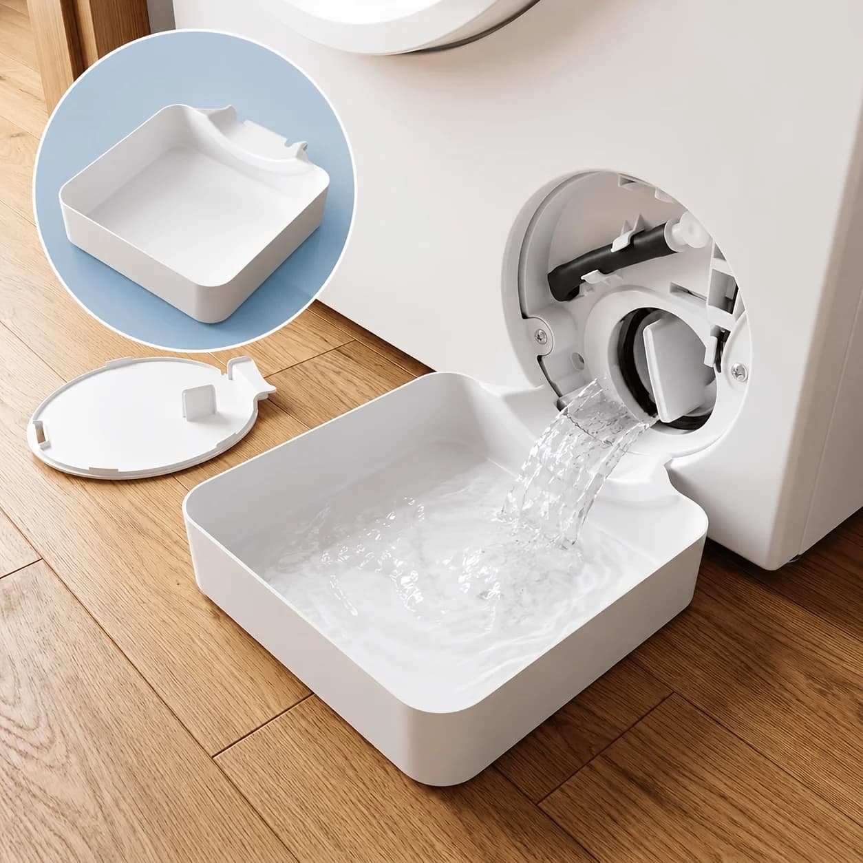Entonnoir de drainage pour lave-linge - Un bac de récupération des résidus pour nettoyer le filtre a