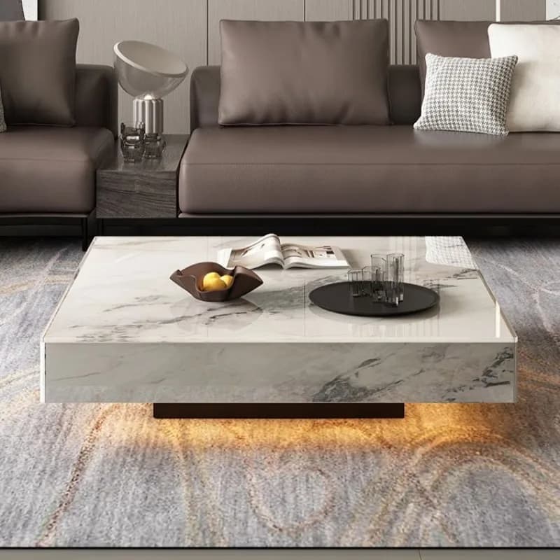 Table basse de luxe française 31 x 47 pouces, moderne, pour salon, idéale pour le gaming et l'hôtell
