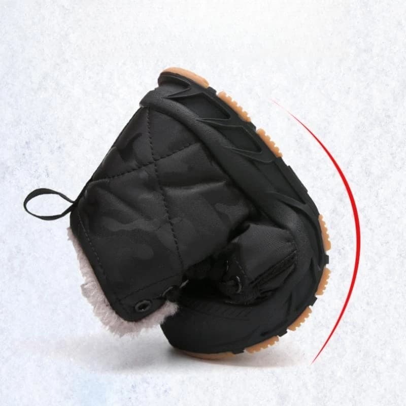 Bottes de neige imperméables pour enfants, chaussures d'extérieur chaudes, bottes courtes pour garço