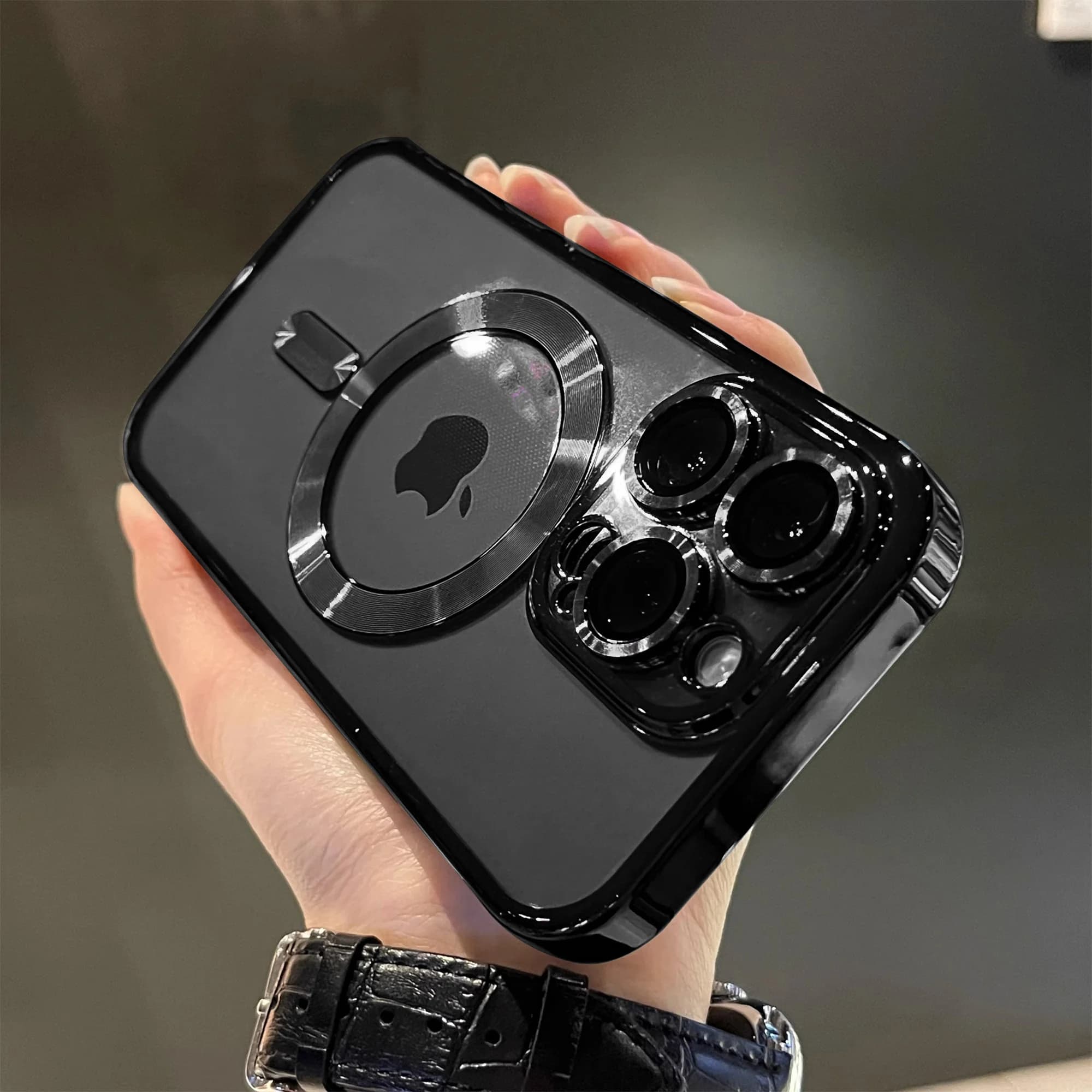 Étui transparent de placage magnétique de luxe pour chargement sans fil Magsafe iPhone 11 12 13 14 1