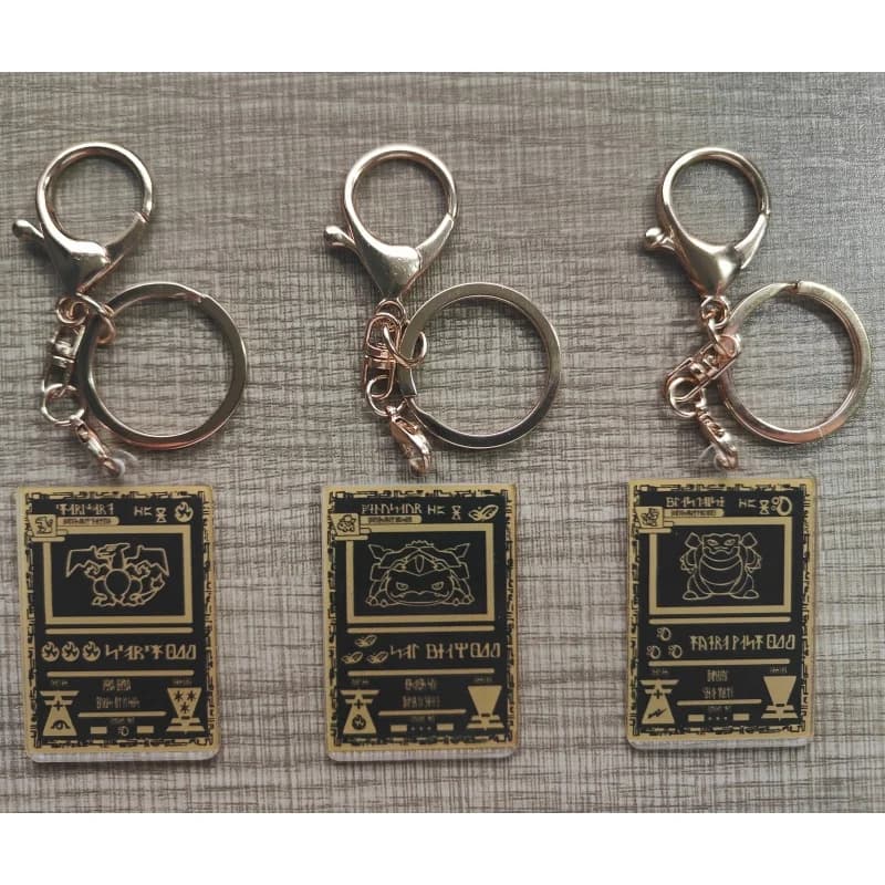 Pokemon Anime petite carte porte-clés Charizard porte-clés Blastoise Venusaur Mewtwo bricolage acryl