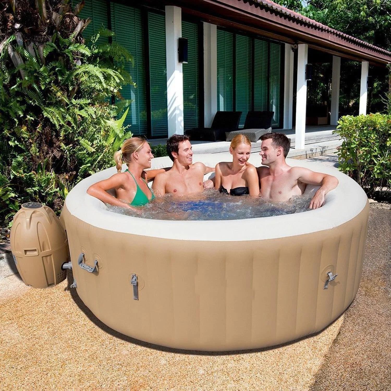 Bain gonflable marron de haute qualité avec machine pour spa chaud – Offre spéciale
