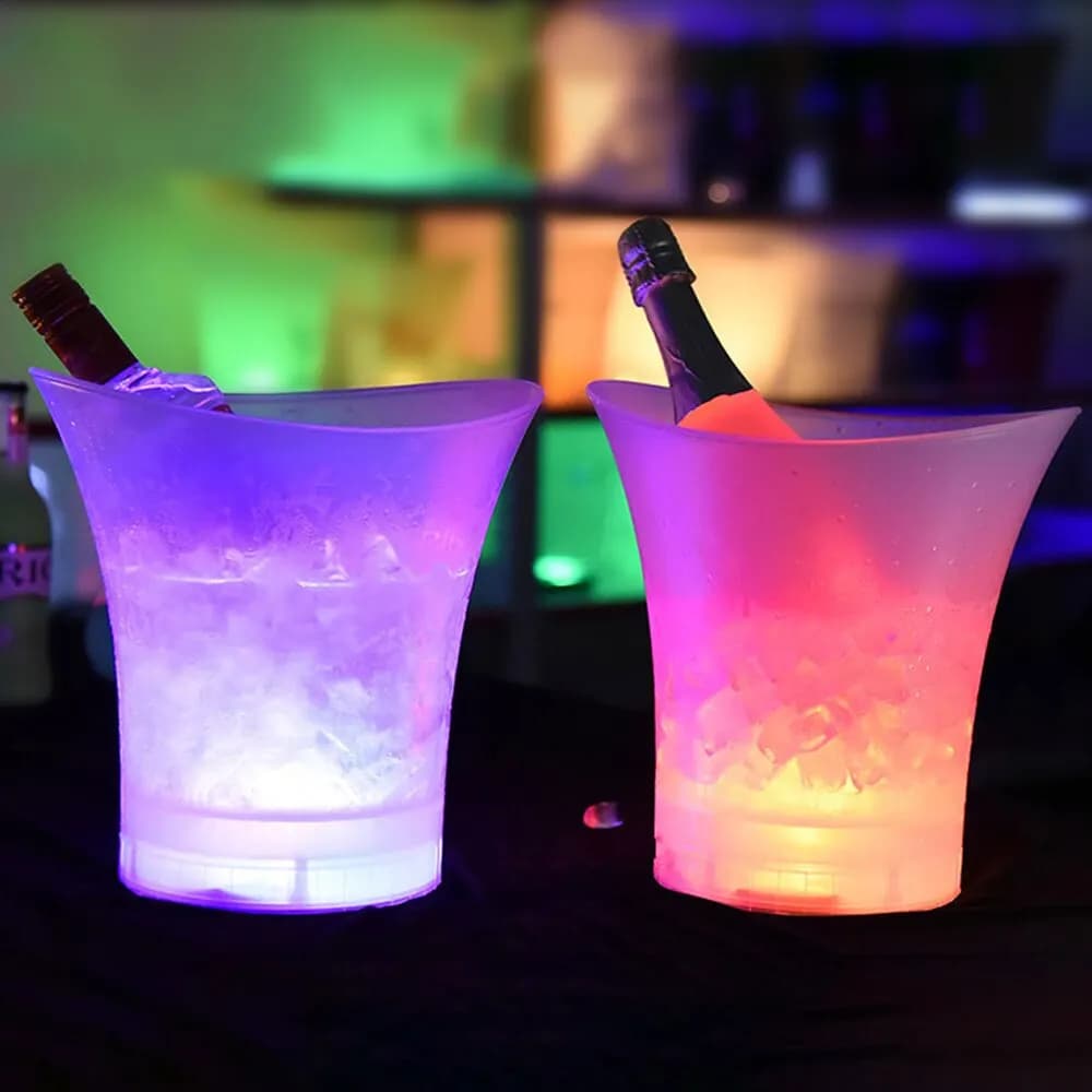 5L 6 Couleur LED Seau À Glace Étanche En Plastique Allumer Champagne Bière Seaux Pour Bars Discothèq