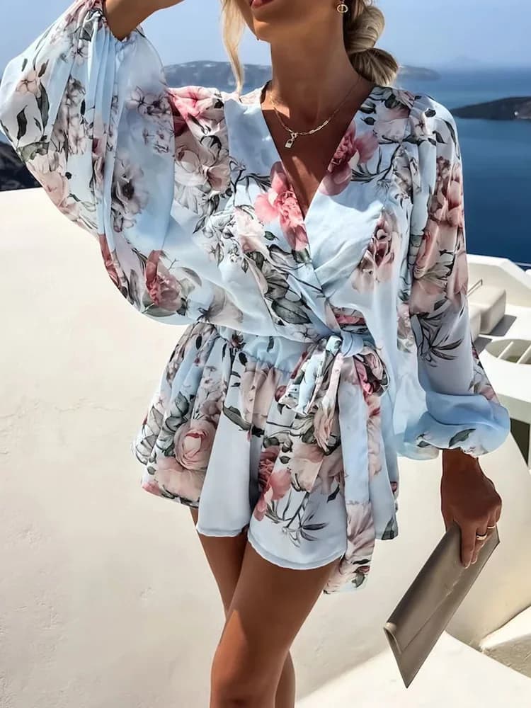 Chemisier à laçage et short slim pour femme, ensemble deux pièces, streetwear, short de plage, tenue
