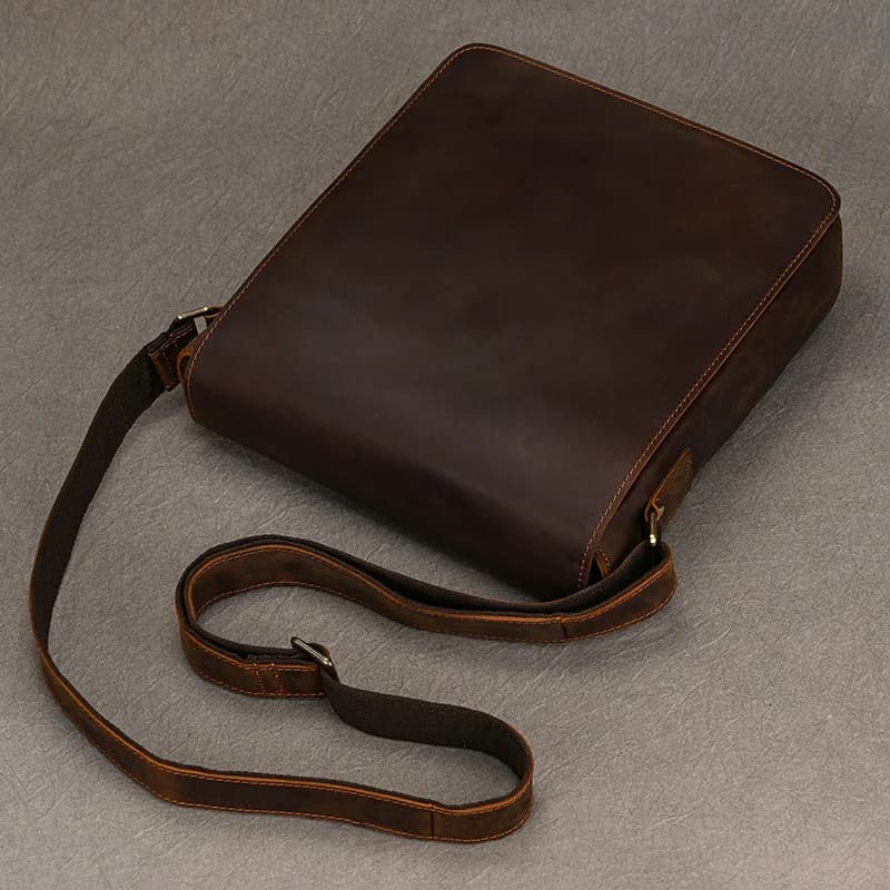Sac messager Vintage en cuir véritable pour hommes, sac à bandoulière épais en cuir de vache, petit 