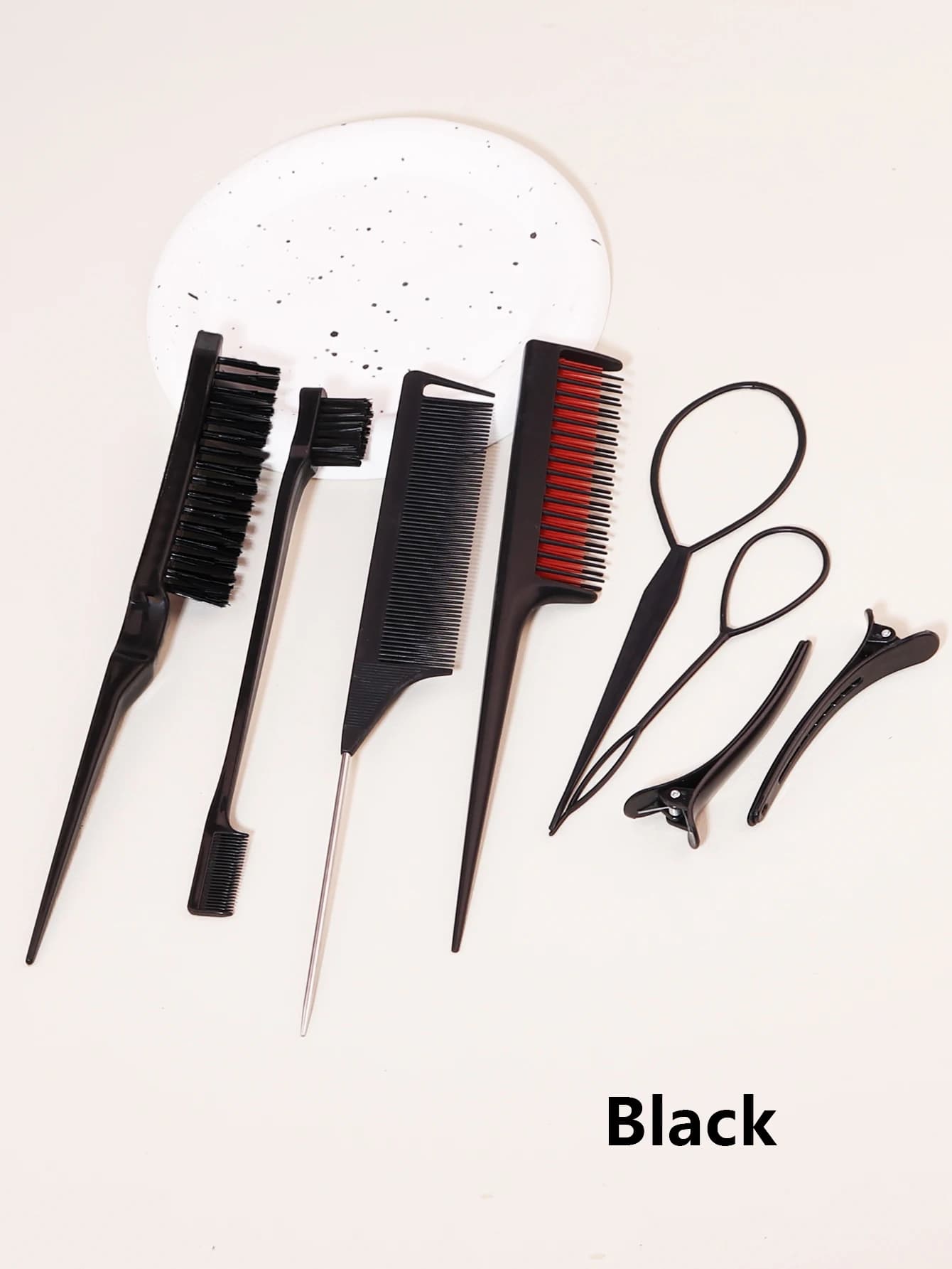 Ensemble de peignes de coiffure 8 pièces avec peigne à triple déchirure, peigne à queue de souris, b