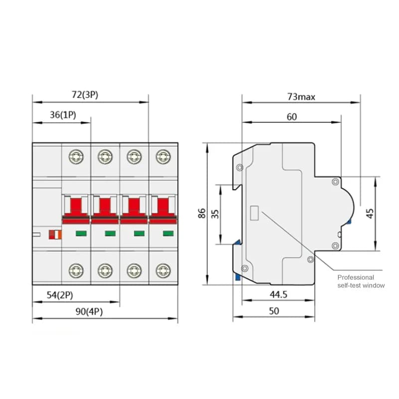 Tuya Smart 1 2 3 4 phases Din Rail WIFI disjoncteur commutateur de maison intelligente, 63A MCB, Pro