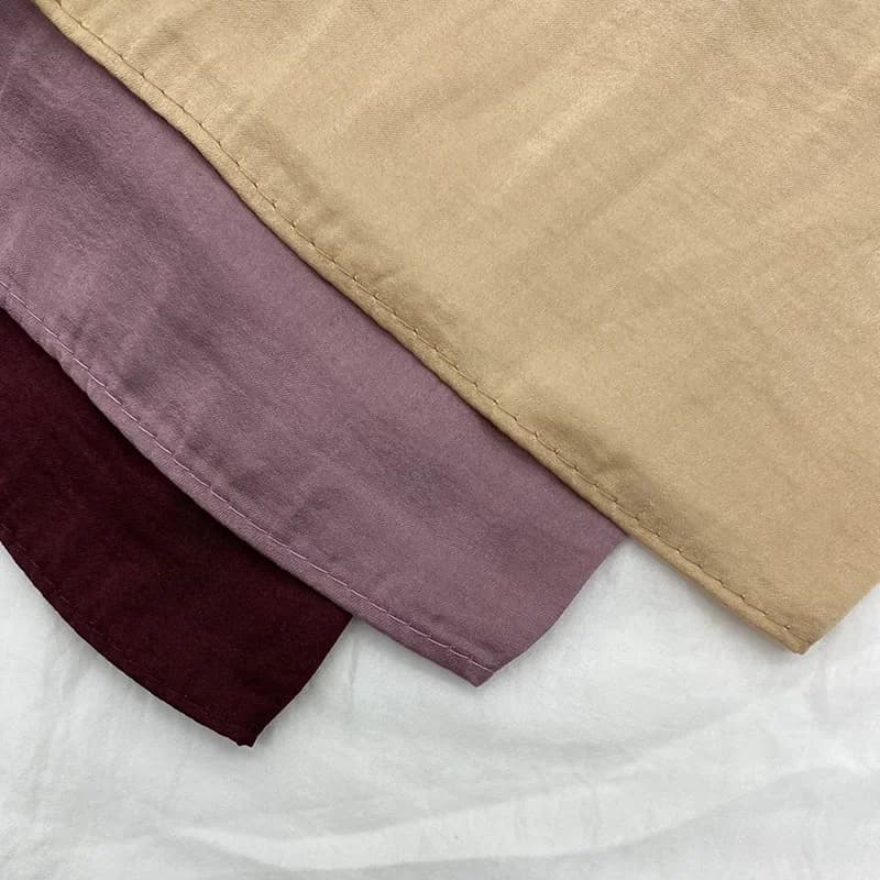 Foulard Hijab en mousseline de soie et velours pour femmes, châle de luxe doux et uni pour femmes mu